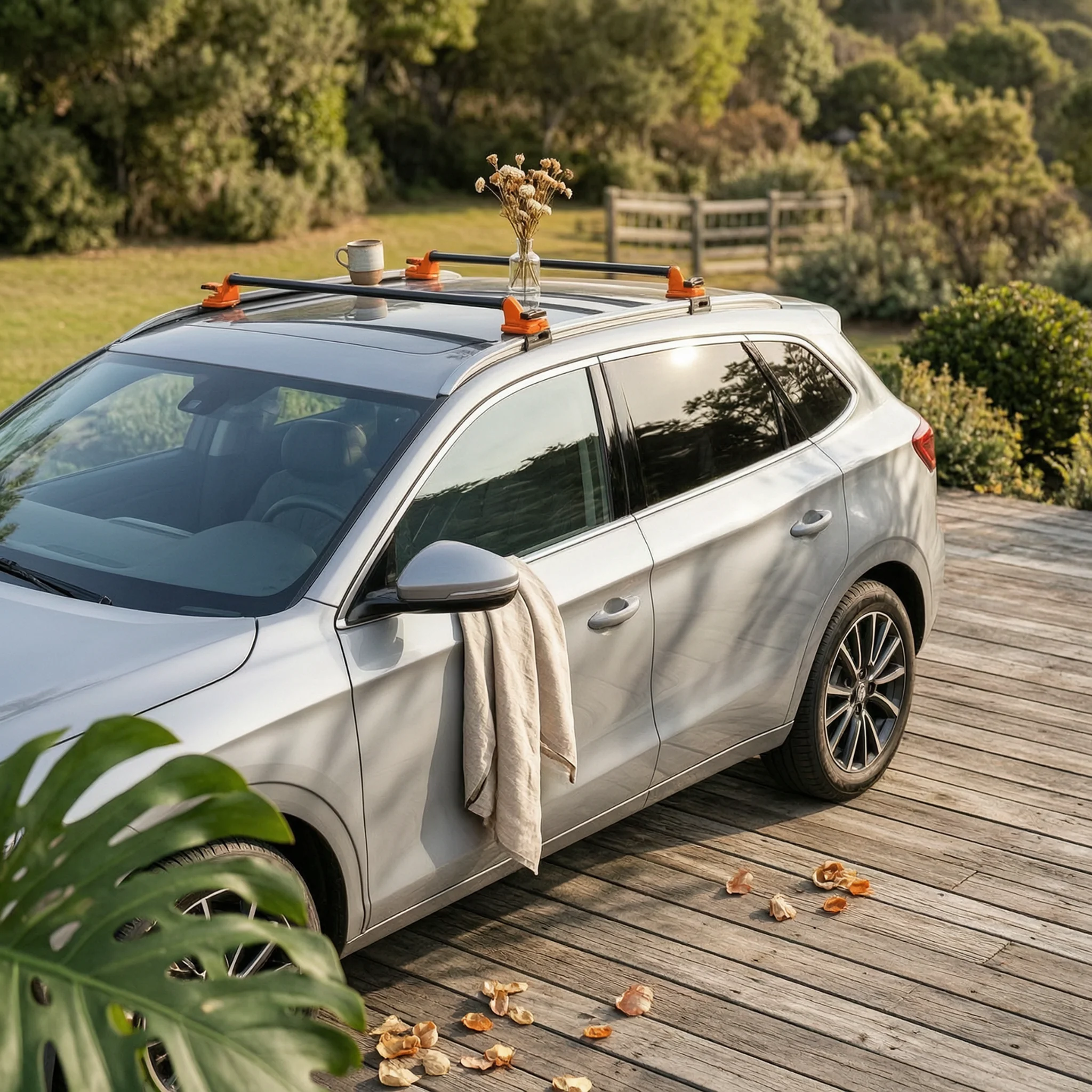 Roof Rack with Suction Cups Sleek-Profile Suction Cup Roof Rack Portable High Load Capacity for Drivers, Road Trips, Travel