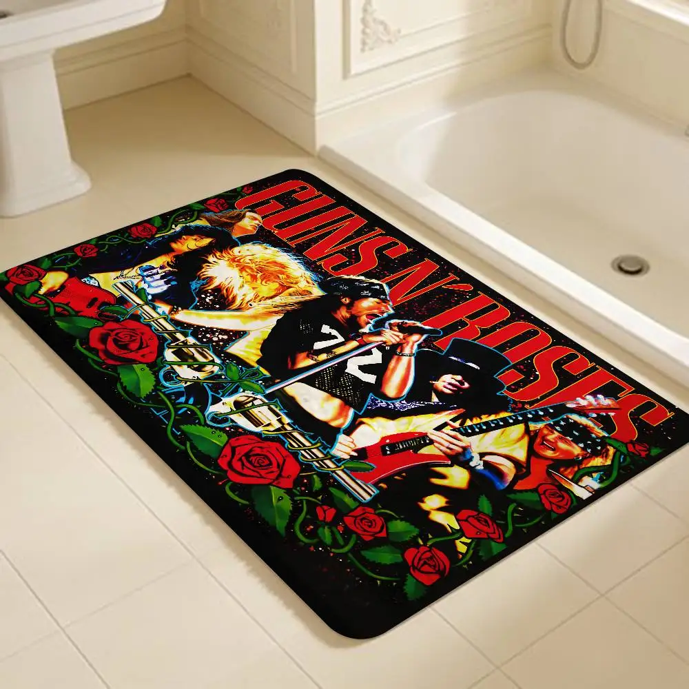 Guns n'roses band retro Floor Mat INS Style Soft Bedroom Floor House Laundry Room Mat Anti-skid Household Carpets