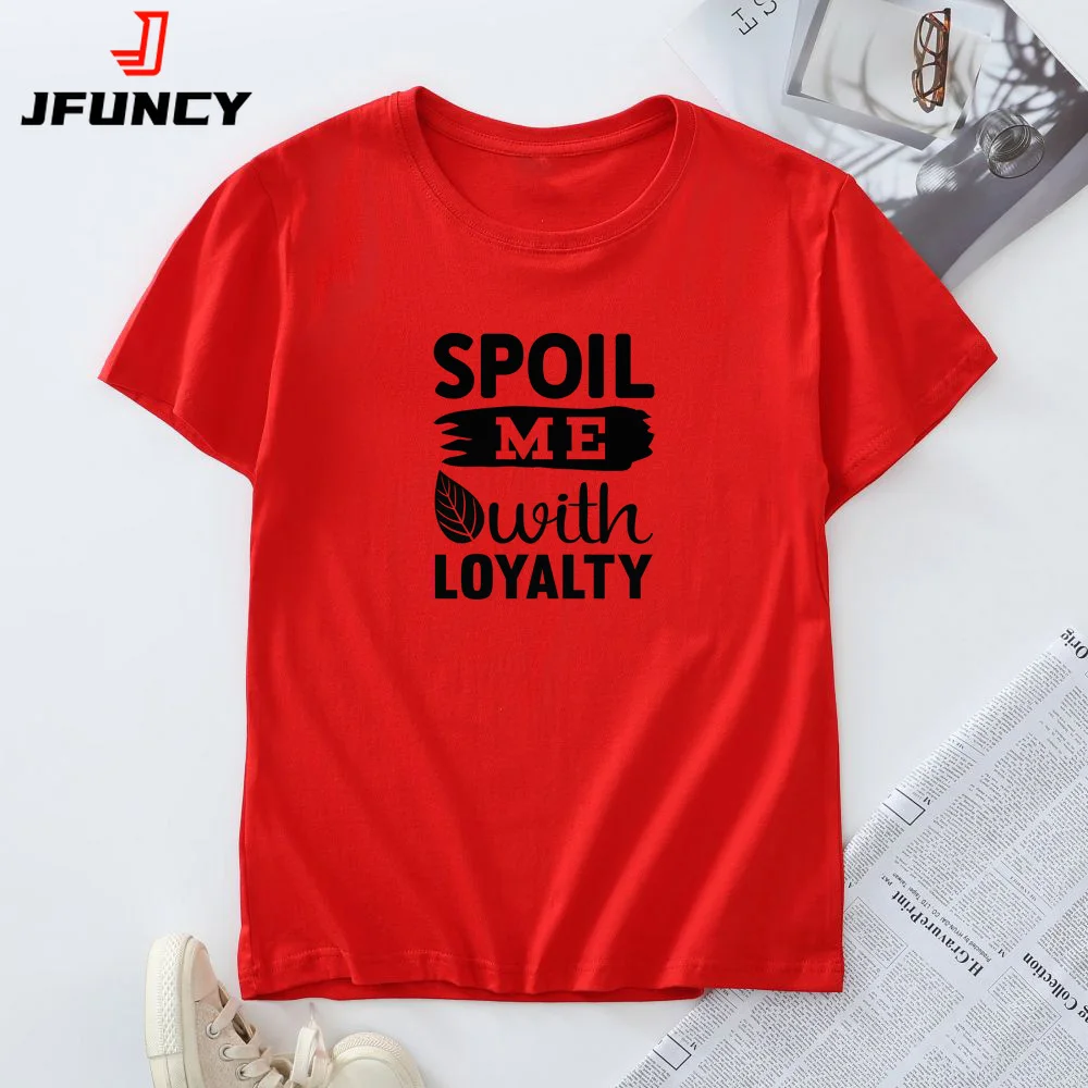 

JFUNCY Women's T-shirt Summer Woman Tops Oversized Short Sleeve Tees Women Cotton Tshirt Female Clothing New Graphic T Shirts