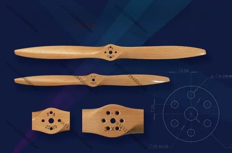High Efficiency Solid Wood RC Propeller Pre-drilled Holes, Fit for DLE  Engine, Real Wood Material Not Nylon Plastic