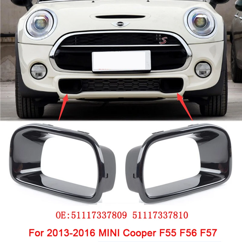 

ABS Black Car Front Bumper Fog Light Cover Lower Bezels Grille for 2013-2016 MINI Cooper F55 F56 F57 51117337809 51117337810