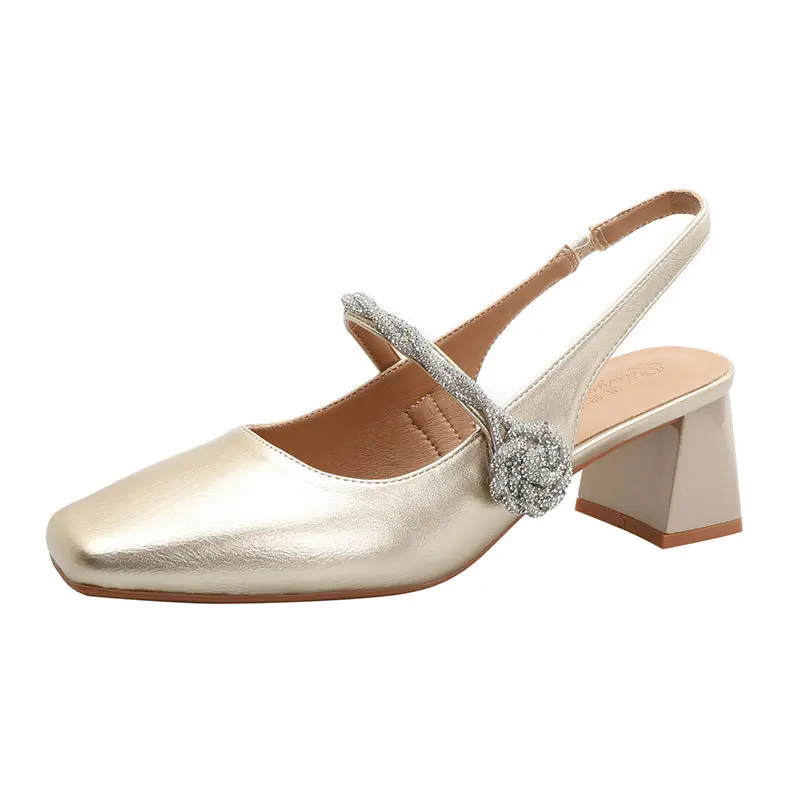 Mary Jane-Sandalias de tacón grueso para mujer, zapatos de tacón alto y bajo con hebilla, color Beige, cómodos, de lujo, color negro, 2024