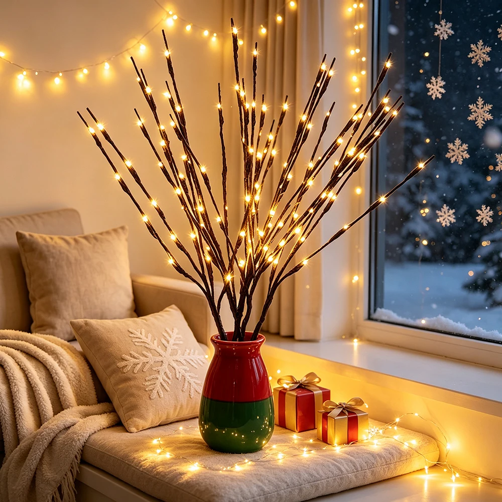 Home Decor Lighting Tree - 3 шт. 20-светодиодных искусственных светильников в