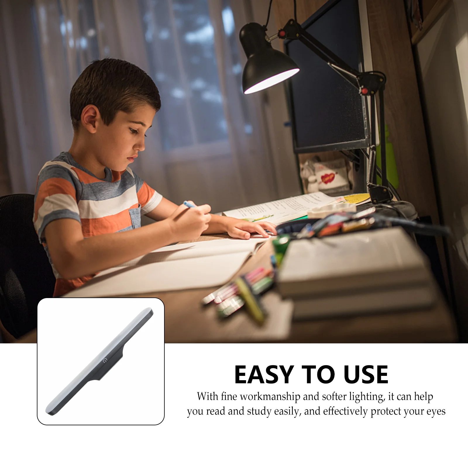 

1pc Usb Charging Led Lamp Magnetic Night Light For Home Desk Reading Eye Protection Long Life Soft Lighting Study Lamp