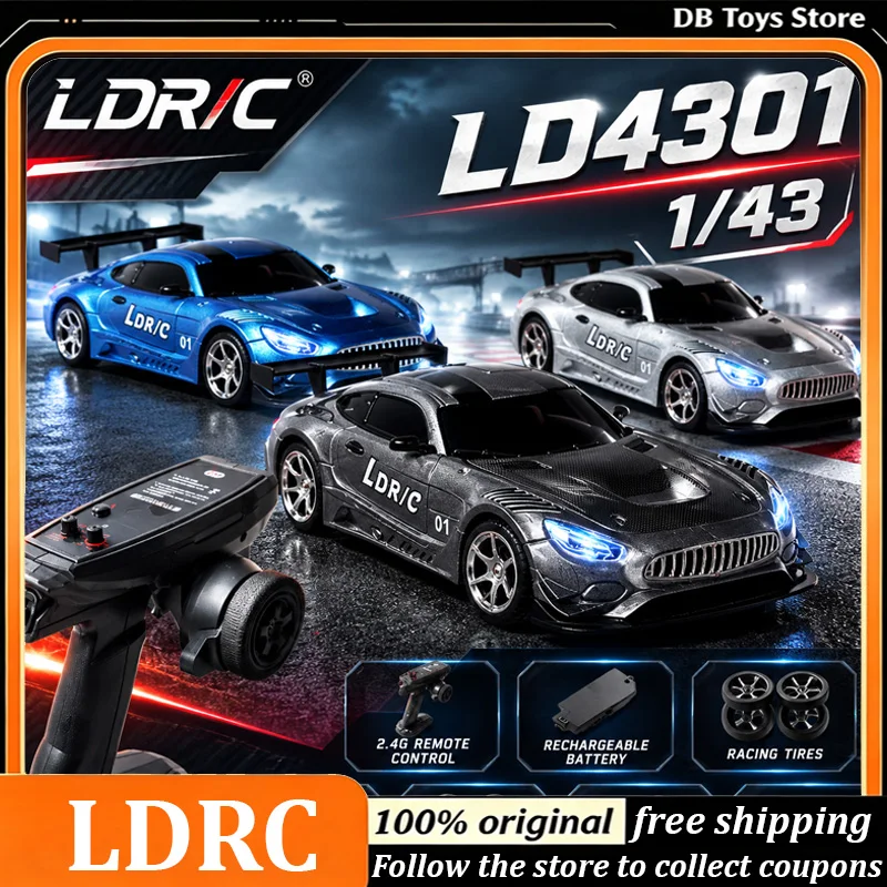 LDR/C LD4301 1:43 AMG RC Drift Car 2.4G 2CH Full Proportional 4WD Mini RC Racing Car With Gyroscope RTR Hobby Christmas Gifts