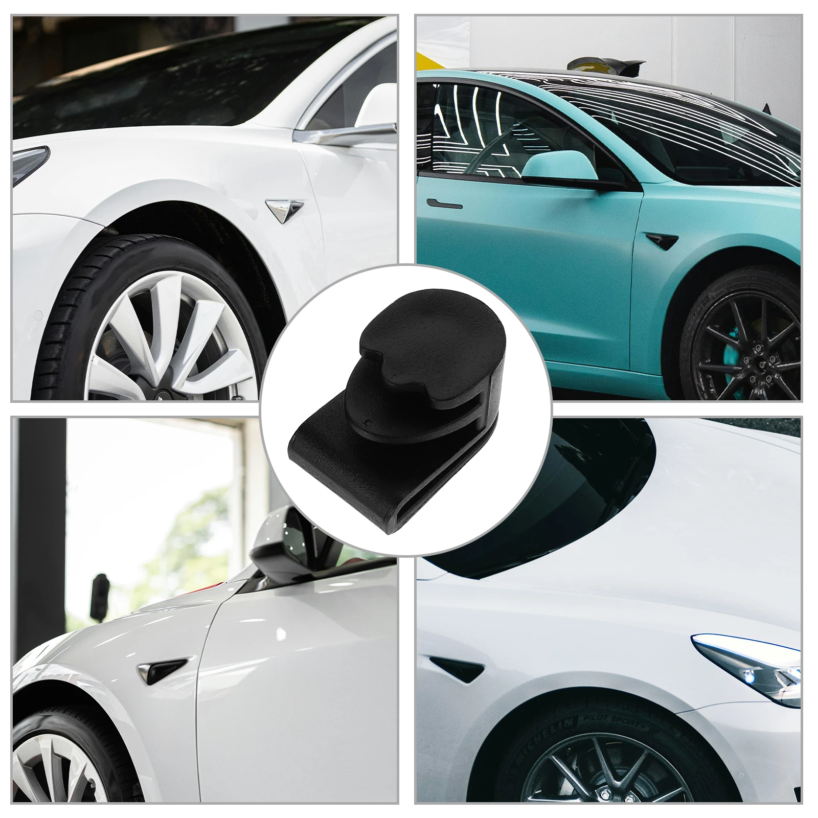 

2pcs Front Trunk Car Bag Accessories Black Abs Durable Grocery Hooks Storage Solutions Hanging Hooks Car Interior