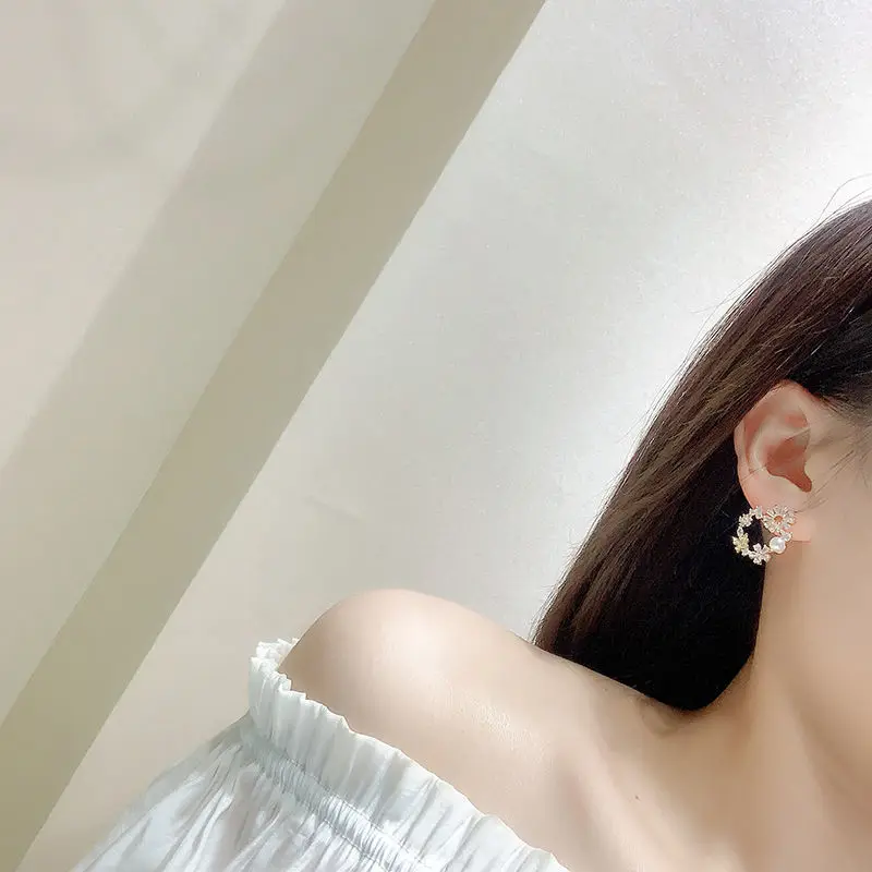 Frühling neue süße Gänseblümchen Blume Ohr stecker für Frauen süße Muschel Emaille versilbert Ohrringe koreanischen Temperament Schmuck – Detail 32