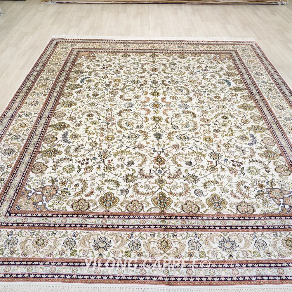 244x305cm Large Exquisite Handmade Persian Rug Shop Handmade Oriental Silk Carpet (LH63B)