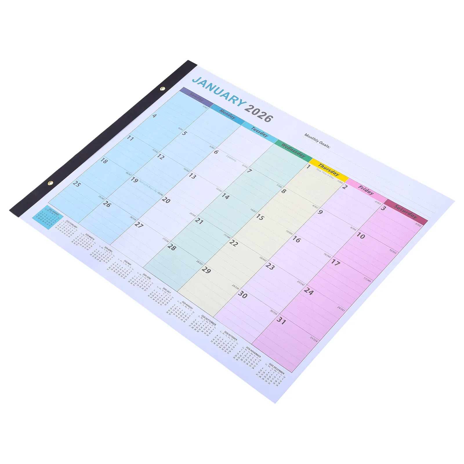 

Large English Wall Calendar 2026.1-2027.6 Vertical Planner Poster Monthly Hanging Organizer Home Office Academic Year Wall