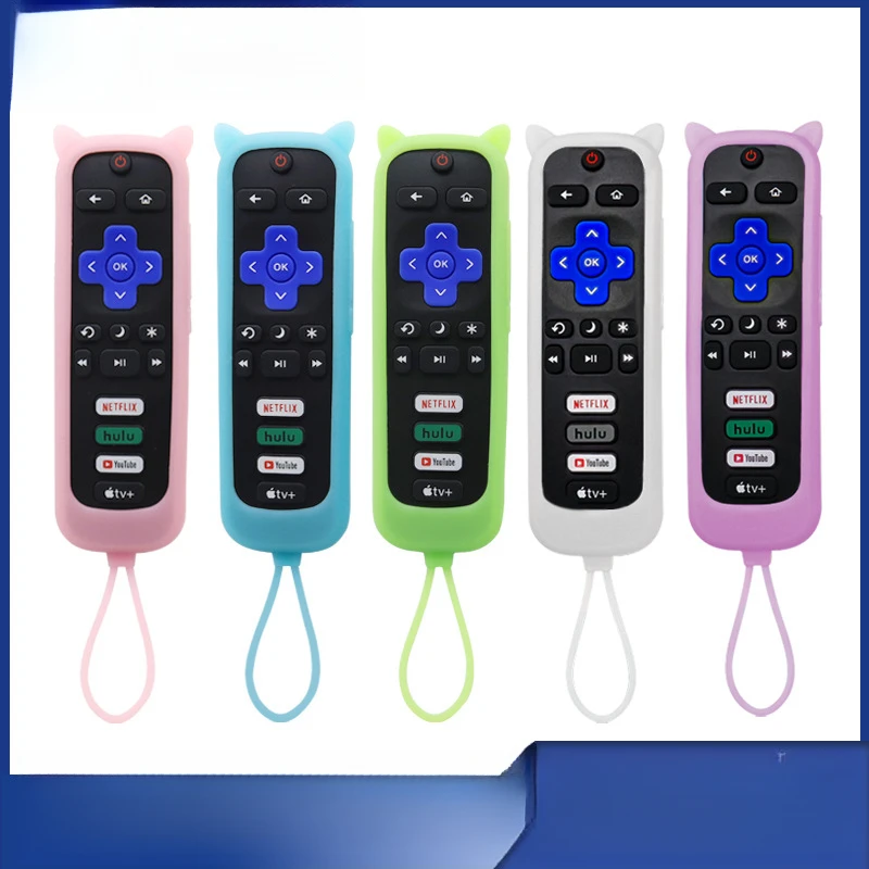 

For housse pour TCL Roku TV Roku280 TV Remote Control Silicone Protective Cover Case Shockproof Anti-drop Anti-scratch