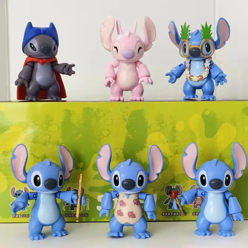 おもちゃフィギュア リロ＆スティッチ ブラインドボックス 組み立てパズル フィギュア 子供のおもちゃ 関節可動モデル ミステリーギフト