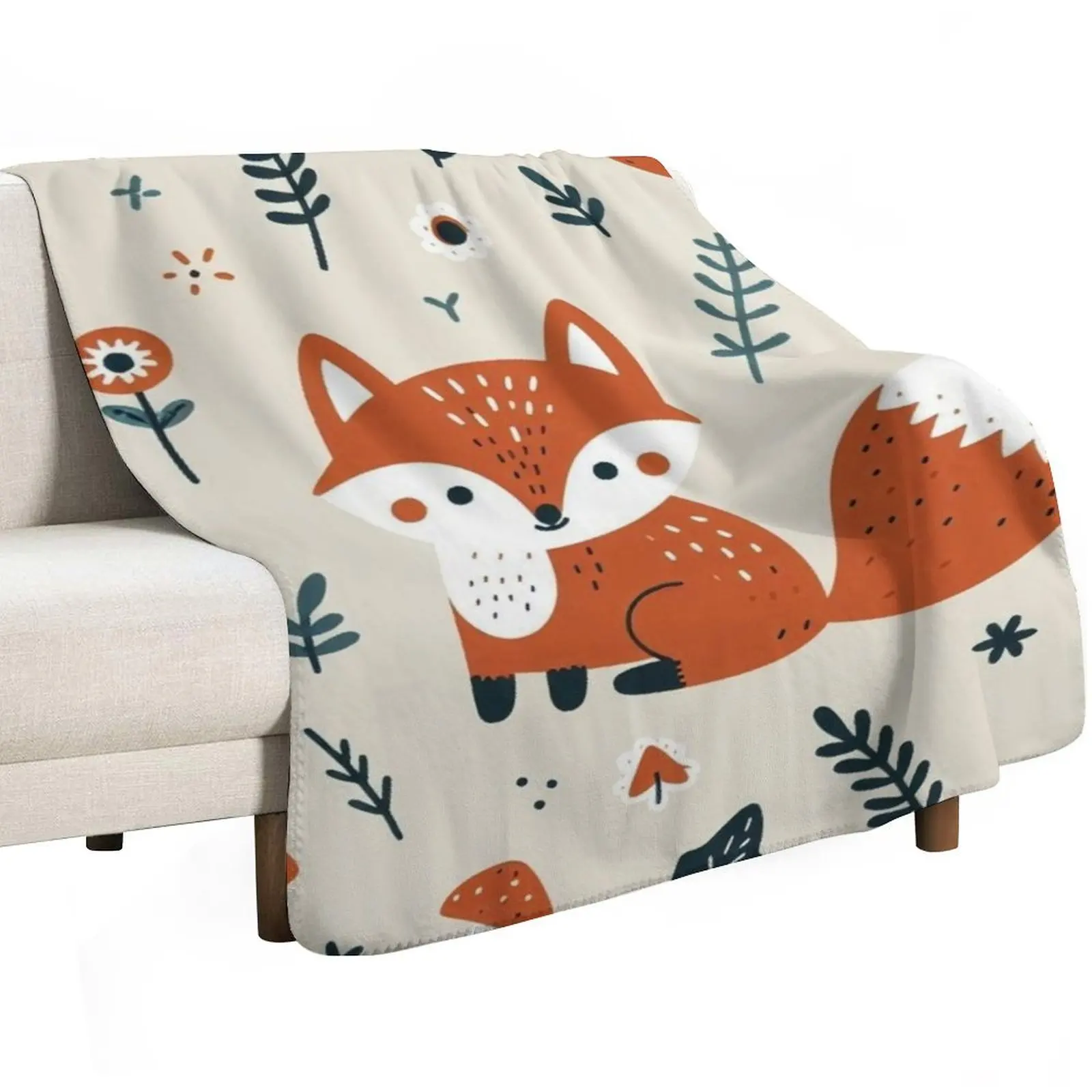Fox Woodland Wonders Throw Blanket Soft Plaid Furrys warm winter Luxury Brand christmas decoration Decorative Beds Blankets