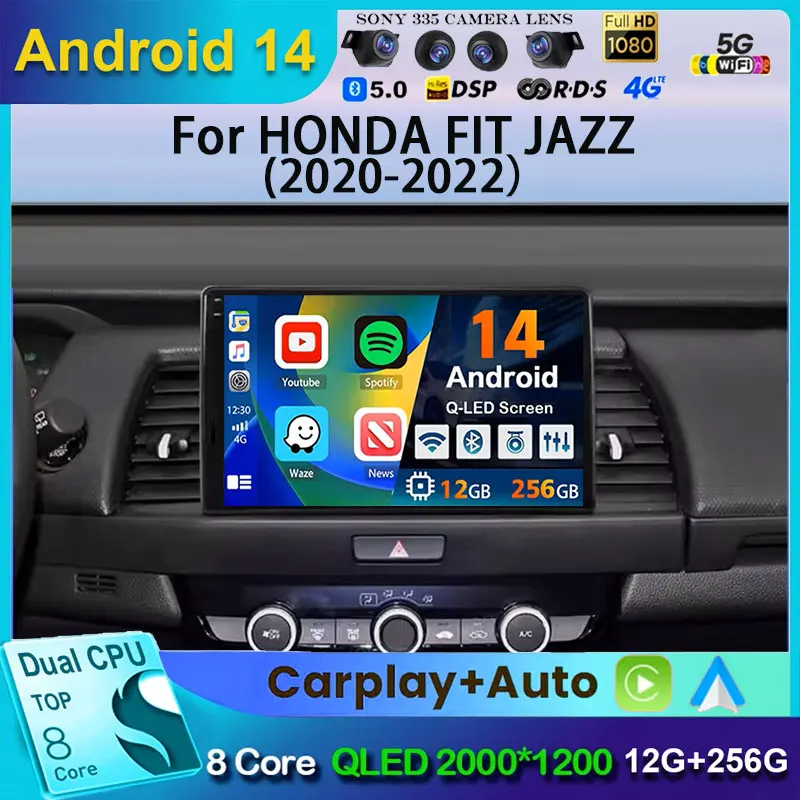 

Android 14 Carplay Auto DSP For HONDA FIT JAZZ 2020 2021 2022 Car Radio GPS Player Navigation 2 Din Multimedia DVD Video Stereo