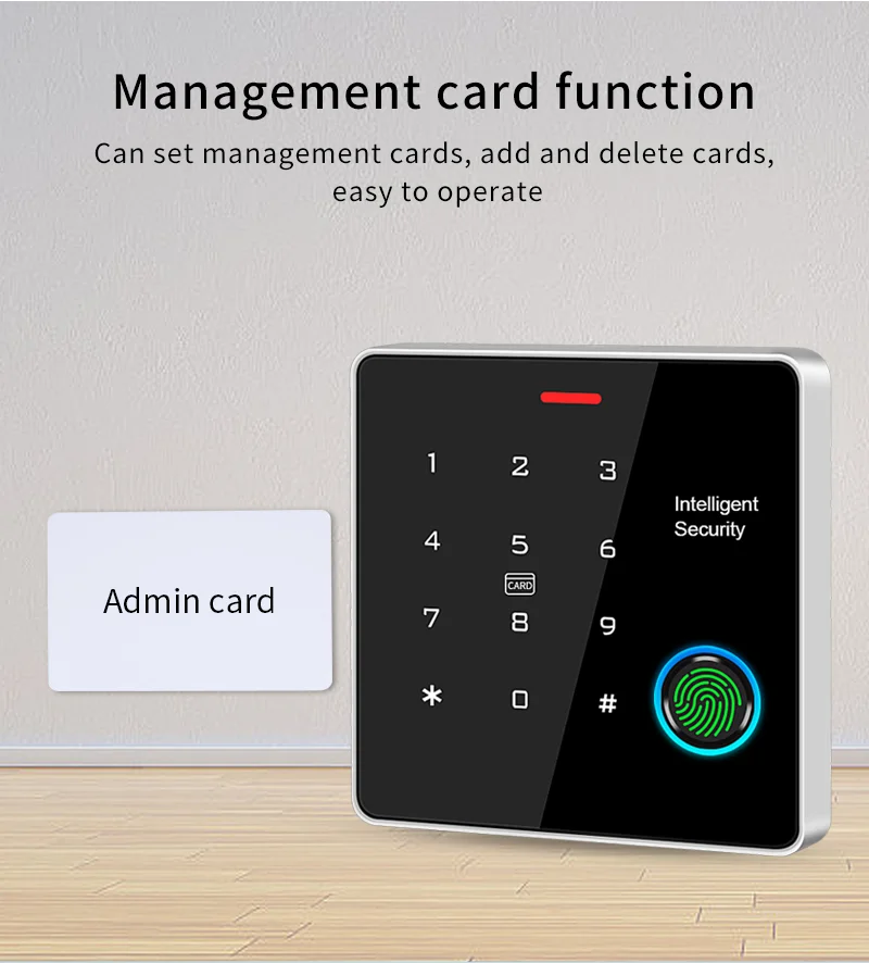 IP65 Standalone Fingerprint Access Controller 125kHz 13.56MHz Backlit Metal Keypad Light with Door Relay Lock (Commercial Grade)