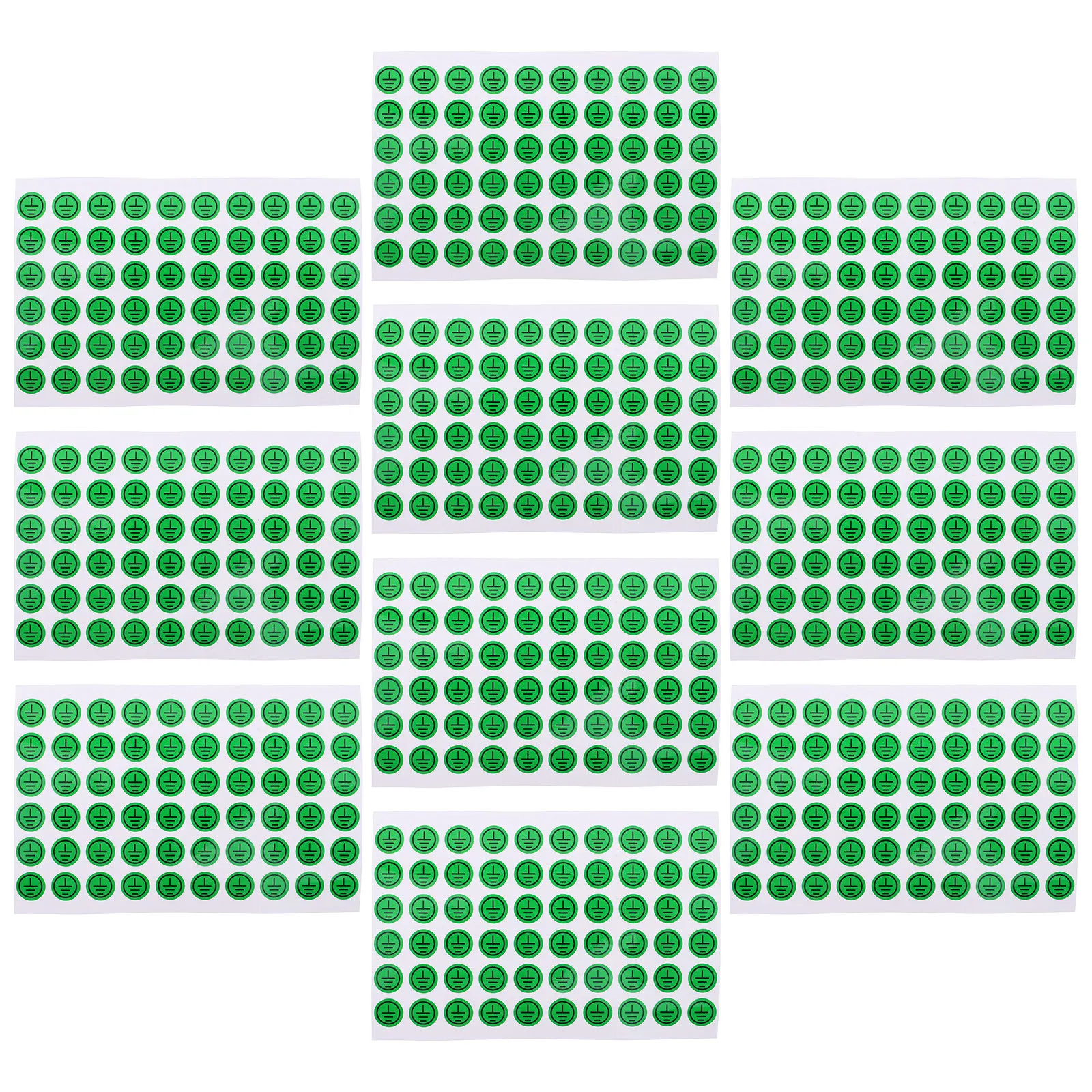 

10Pcs Ground Wire Identification Stickers High Visibility Electric Box Warning Signs Electrical Equipment Safety Labels