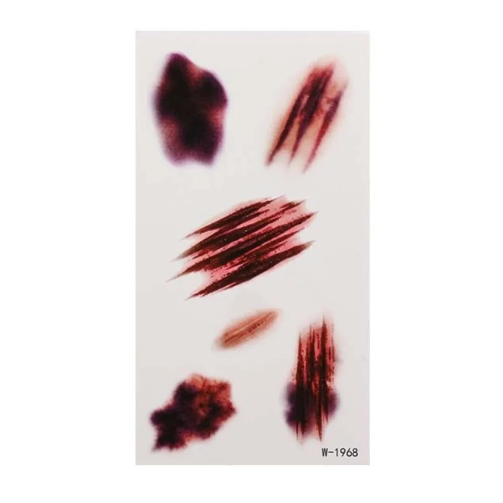 Zombie Cosplay Halloween Tattoo Stickers Bloody Makeup Waterproof Bruise Scab Scar Tattoo Sticker Sweatproof Disposable