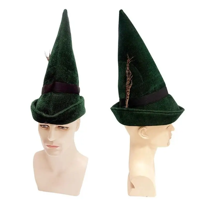 39BD Cosplay Wizard Hat Accessory with Pointed Accent and Soft Polyester for Halloween Party Styling