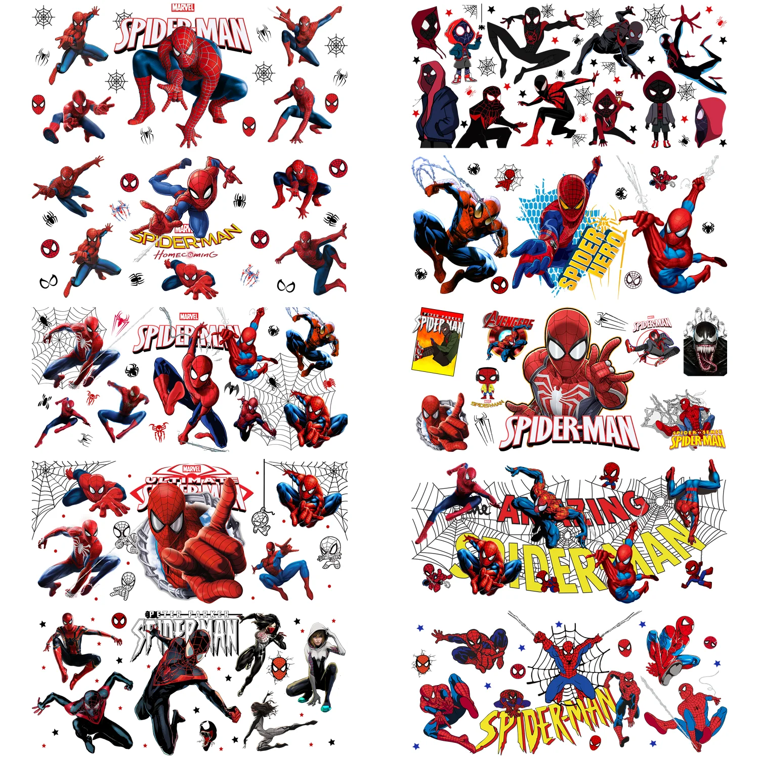 

Spider hero cartoon series easy peel waterproof DIY Decals 3D transfers uvdtf stickers 16oz uv dtf cup wraps for Libbey Glasses