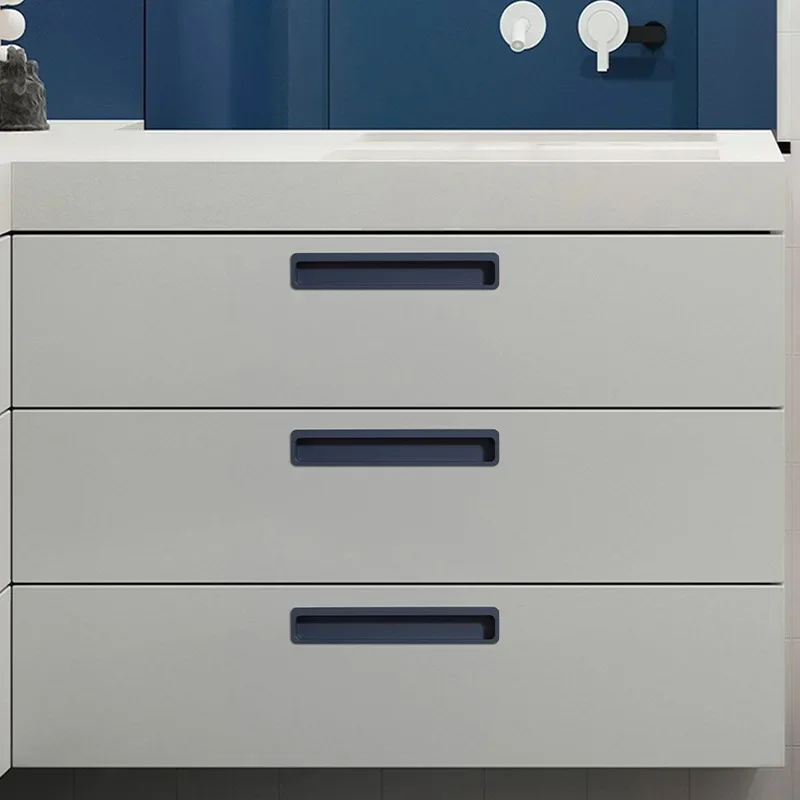 Cream Style Invisible Slotted Handle-Soft-Touch PET Coating Aluminum Recessed Finger Pulls for Sliding Wardrobe Kitchen Cabinets