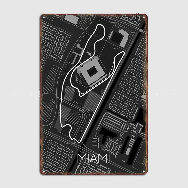 Miami International Poster Metal Custom Sign Indoor Decor Pub Club Room Decoration Bar Posters Home Wall Decor