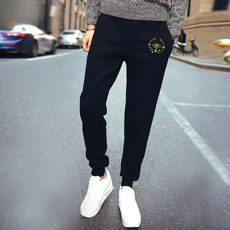 

Мужские повседневные брюки из чистого хлопка с принтом по мотивам игры Breath of the Wild, зауженные спортивные штаны, длинные брюки