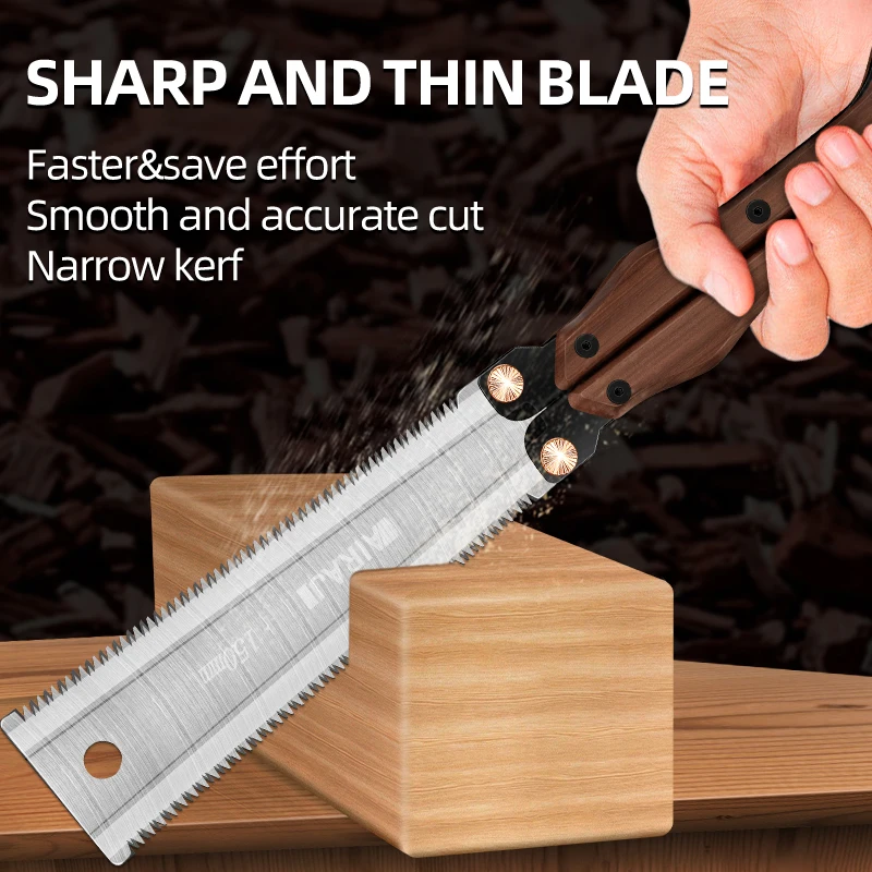 AIRAJ Folding Saw SK5 Steel Pocket Garden Saw Japanese Saw, Flush Cut Trim Saw For Woodworking
