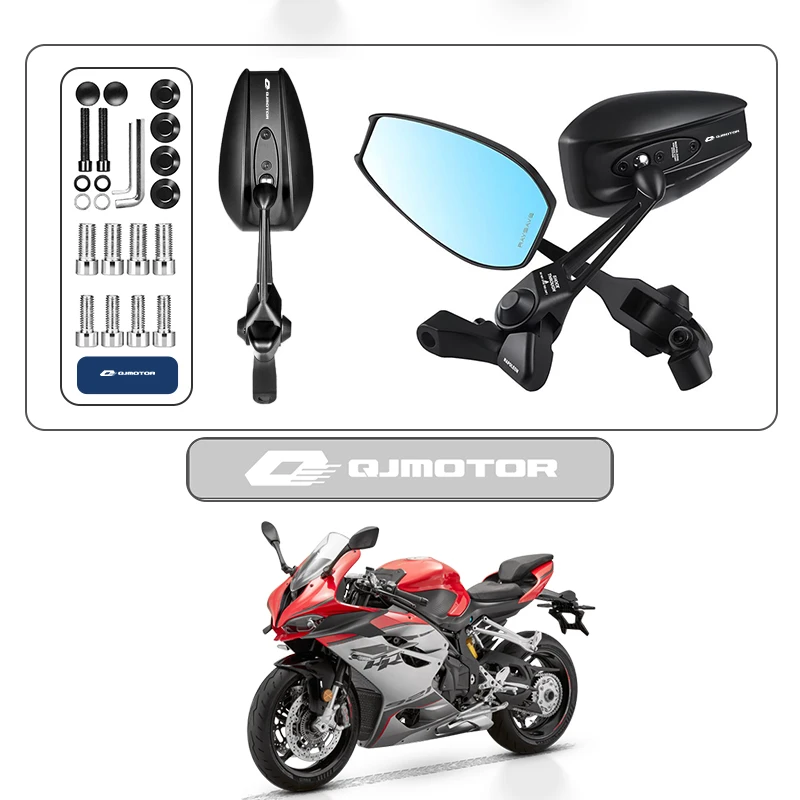 360 °   Espejo retrovisor ajustable para motocicleta, espejo lateral inverso para QJMOTO QJ SRT 800 800X 800SX 800SRT SRT 800X 800
