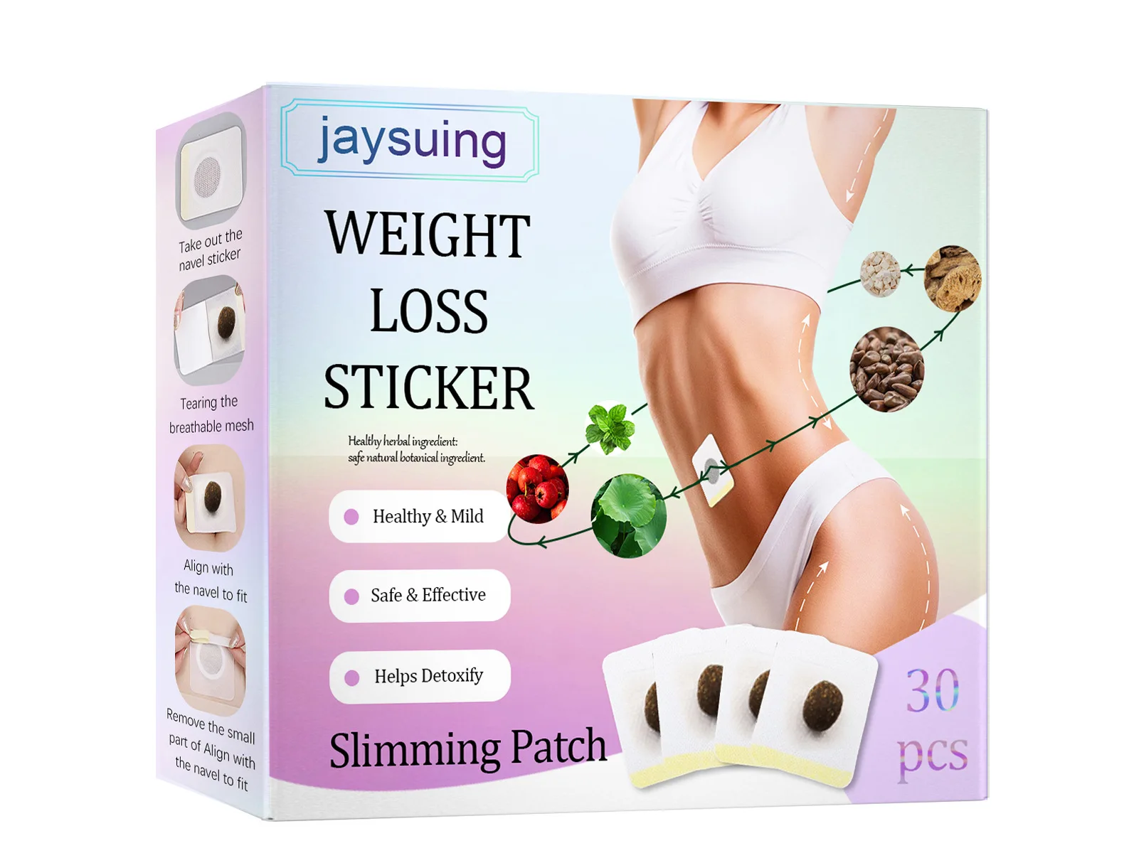 

30pcs Body Shaping Sticker Lazy Fat Reduction Navel Stickers Fat Shaping Stickers Thin Big Belly Small Waist Free Shipping