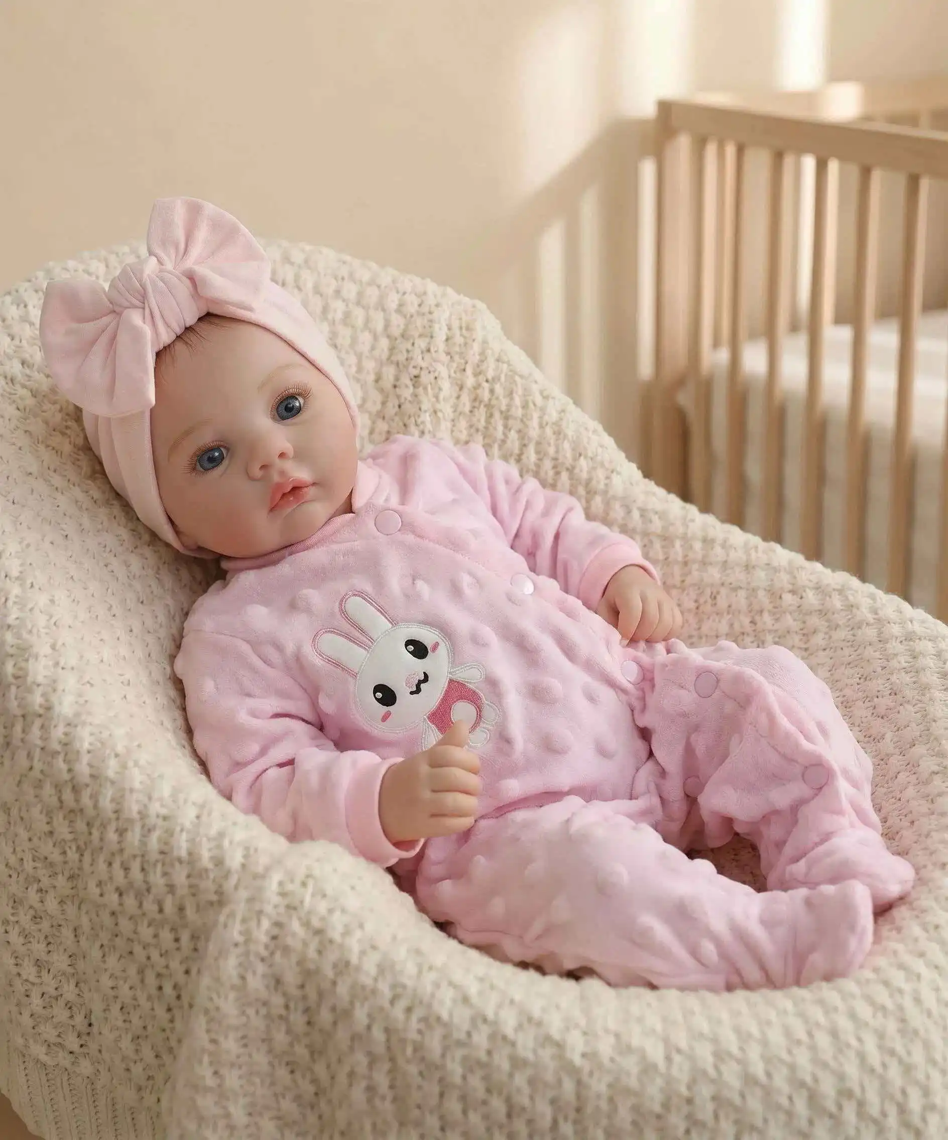 Poupée Reborn réaliste NPK de 18 pouces - Nouveau-né doux au toucher, modèle Meadow avec peinture 3D multicouche pour une peau réaliste