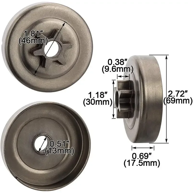 

Clutch Drum Sprocket Washer E-Clip Kit For 017 018 021 023 025 MS170 MS180 MS210 MS230 MS250 Chainsaw 3/8 Pitch 6T