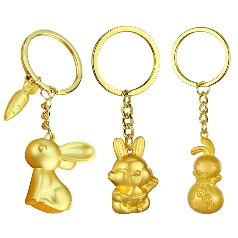 Vàng Cung Hoàng Đạo Thỏ Kim Loại Tượng Móc Khóa Treo Trung Quốc Năm Mới Trang Trí Bunny Cho Cả Năm 2023 Lễ Hội Mùa Xuân Tặng