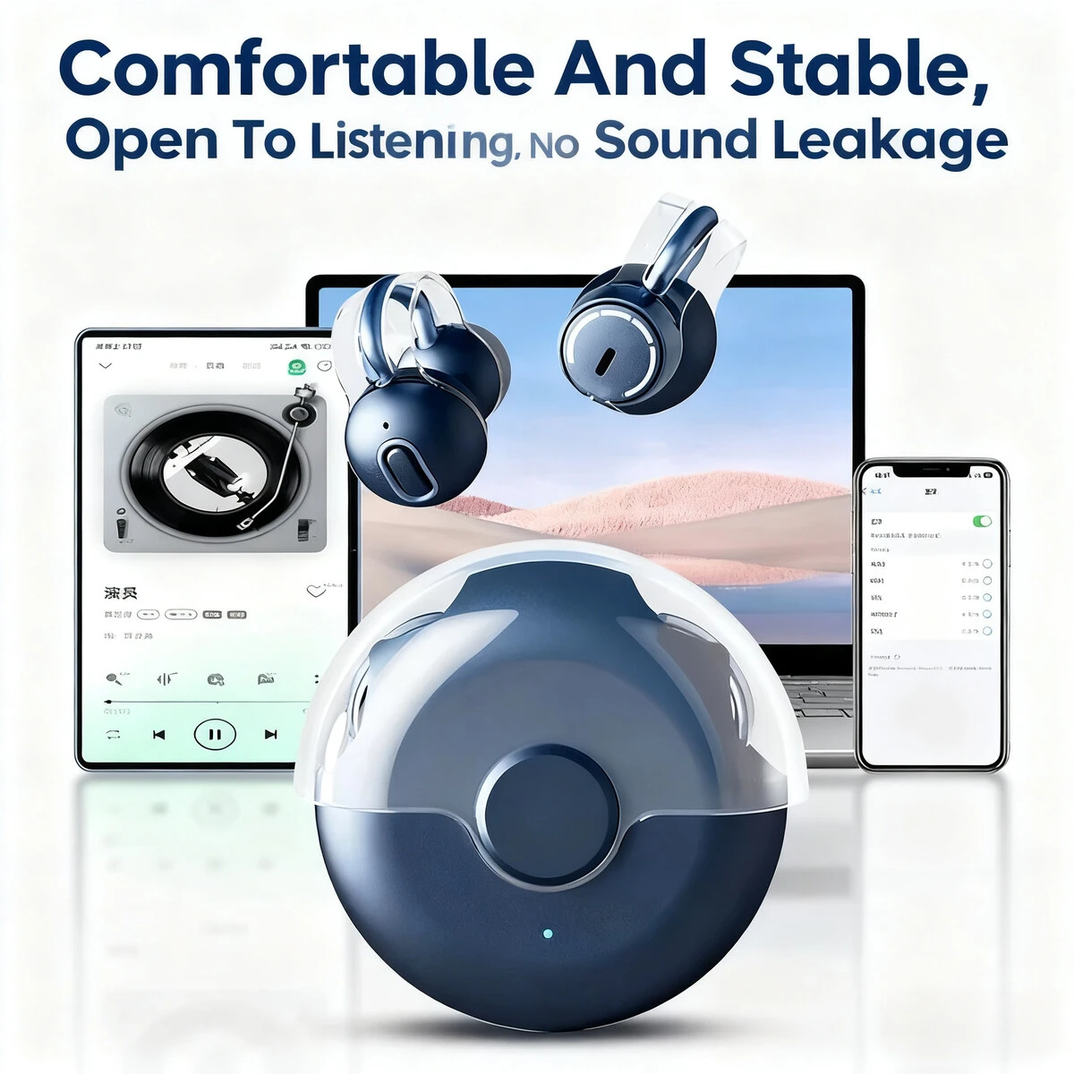 

OWS Bluetooth 5.3 Wireless Ear Clip Headphone Comfortable Wear Twist-off Cap Long Battery Life Music Headsets For Fridend Gift