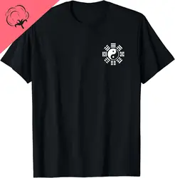 BAGUA YIN YANG SYMBOL I CHING TAOISM TAI CHI FENG SHUI PAKUA T-Shirt Pure Cotton Men Clothing Tops Camisas