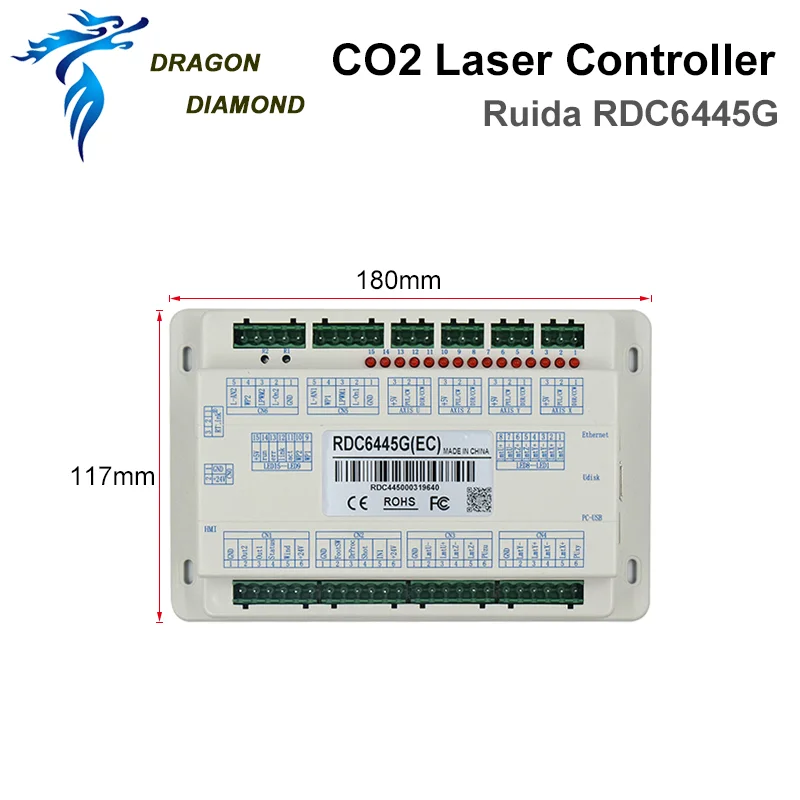 Dragon Diamond Laser Ruida Controller RDC 6445G 6445S Laser Controller Ruida Card for Laser Engraving DSP Control Board System