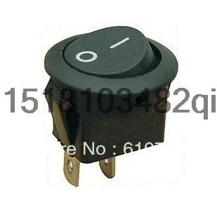 10pcs 2 Pins I/O ON-ON SPDT Mini Black Round Square Boat Rocker Switch 6A/250V 10A/125V AC Push Button Switches