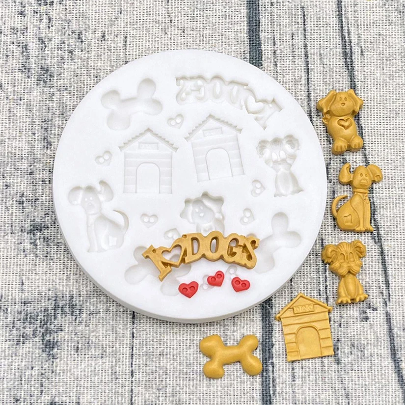 Bone Dog Silicone Cake Baking Mold Sugarcraft Chocolate Cupcake Resin Tools Fondant Decorating Tools