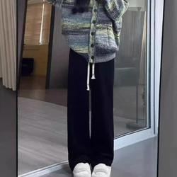 Corduroy Straight Leg Casual Pants for Women with High Waisted Velvet Loose Fit and Slimming Effect Small and Wide Leg Pants