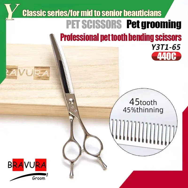 

Professional Pet Tooth Scissors Y3T1-65 Grooming Clippers for Dogs And Cats - Durable Easy-to-Use Pet Care Tools