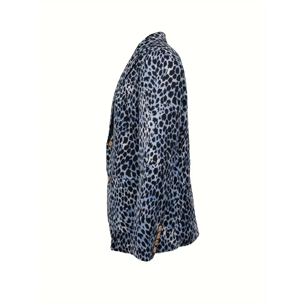 Blazer informal con diseño de leopardo para hombre, Chaqueta de traje Regular elegante, ropa diaria de negocios, moda de primavera y otoño