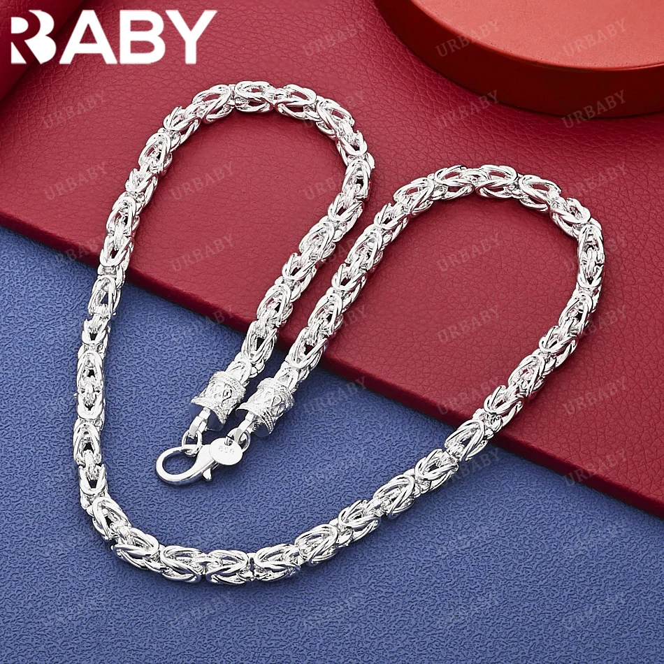 

URBABY 925 Sterling Silver Geometry Chain Necklace Fashion Jewelry Exquisite Party Engagement Wedding Gift