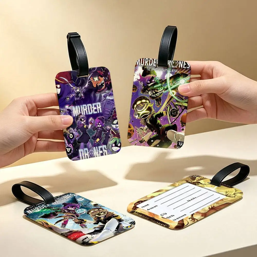 1PC Anime Murder Drones  PVC Luggage Tag With Information Card Anti lost Name Label For Suitcase Backpack Travel Accessory
