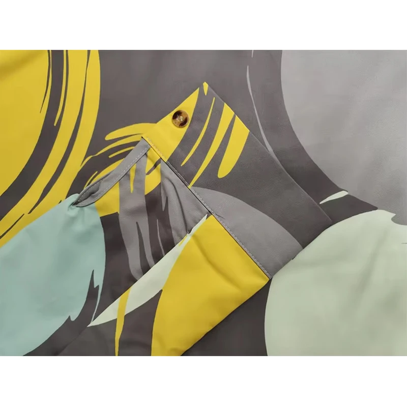 Fashion Women‘s T-shirts Dress Long Sleeves Buttoned 2025 Autumn Summer Casual Printed Lapel Shift Midi Daily Dresses for Ladies