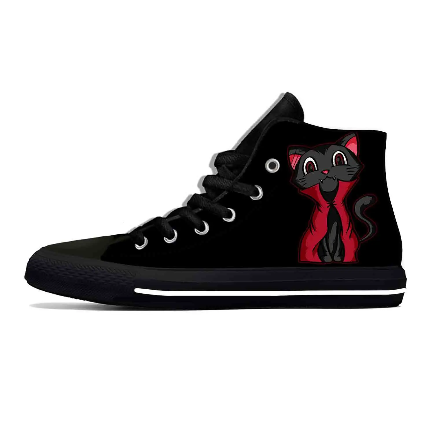 Vampurr Cat Vampire Halloween Anime Cartoon Comic Casual Cloth Shoes High Top Lightweight Breathable 3D Print Men Women Sneakers