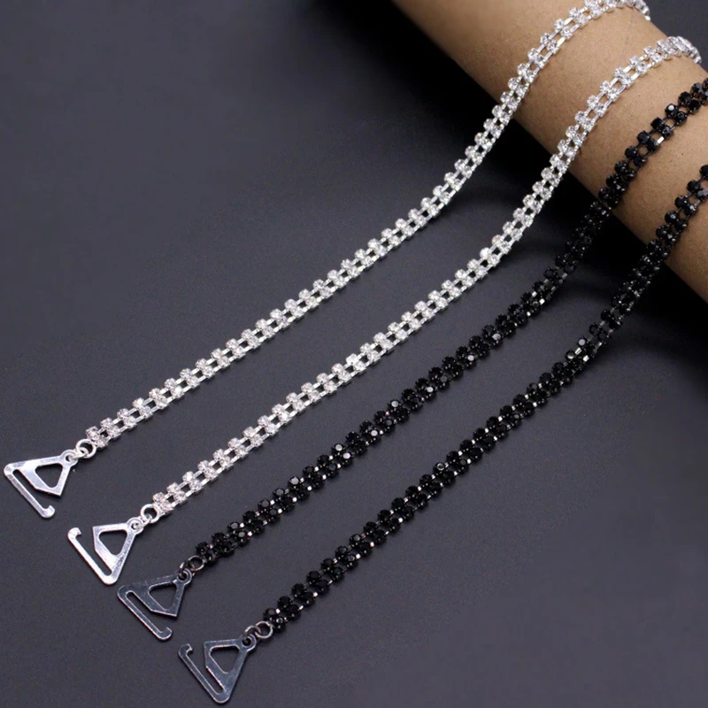 Sexy Double-layer Rhinestone Bra Shoulder Straps Women Elegant Hollow Crystal Underwear Lingerie Strap Belt Chains Gifts