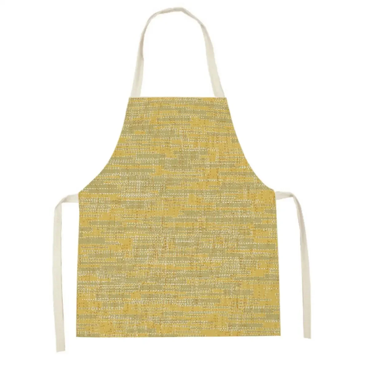 Blue Ocean Wave Kitchen Apron Clean Yellow Striped Wood Texture Apron Home Cooking Aprons Cooking Baking Creative Adult Kids Bib