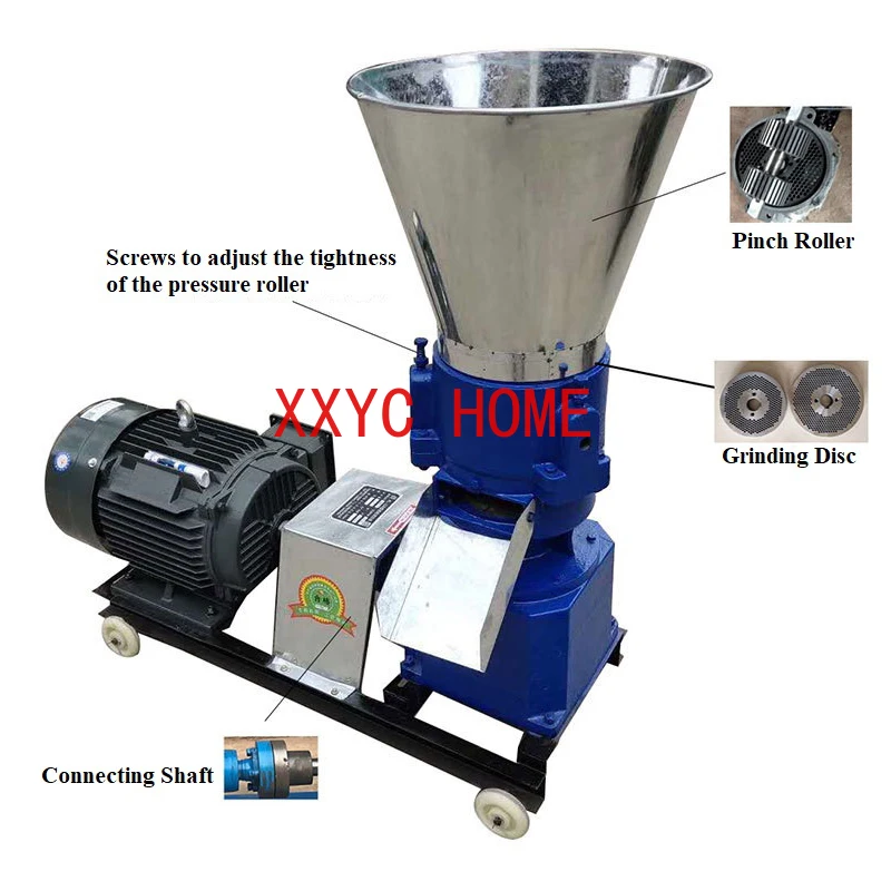 Hot Sale Poultry Chicken Feed Production Grinding Machine Animal Fish Food Processing Cattle Pig Sow Feed Pellet Making Machine