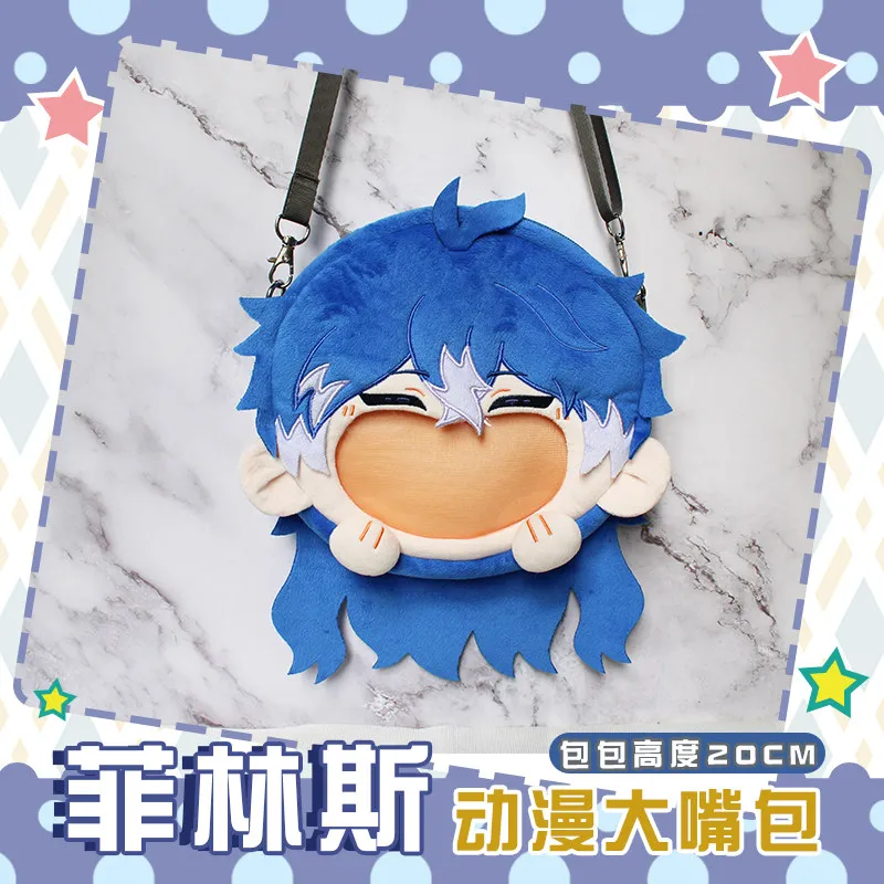 Kiryll Chudomiro Flins Borsa Cosplay Bocca Grande Kawaii Genshin Impact Borsa Cosplay Borsa a tracolla in peluche Borsa da scuola Regalo di festa