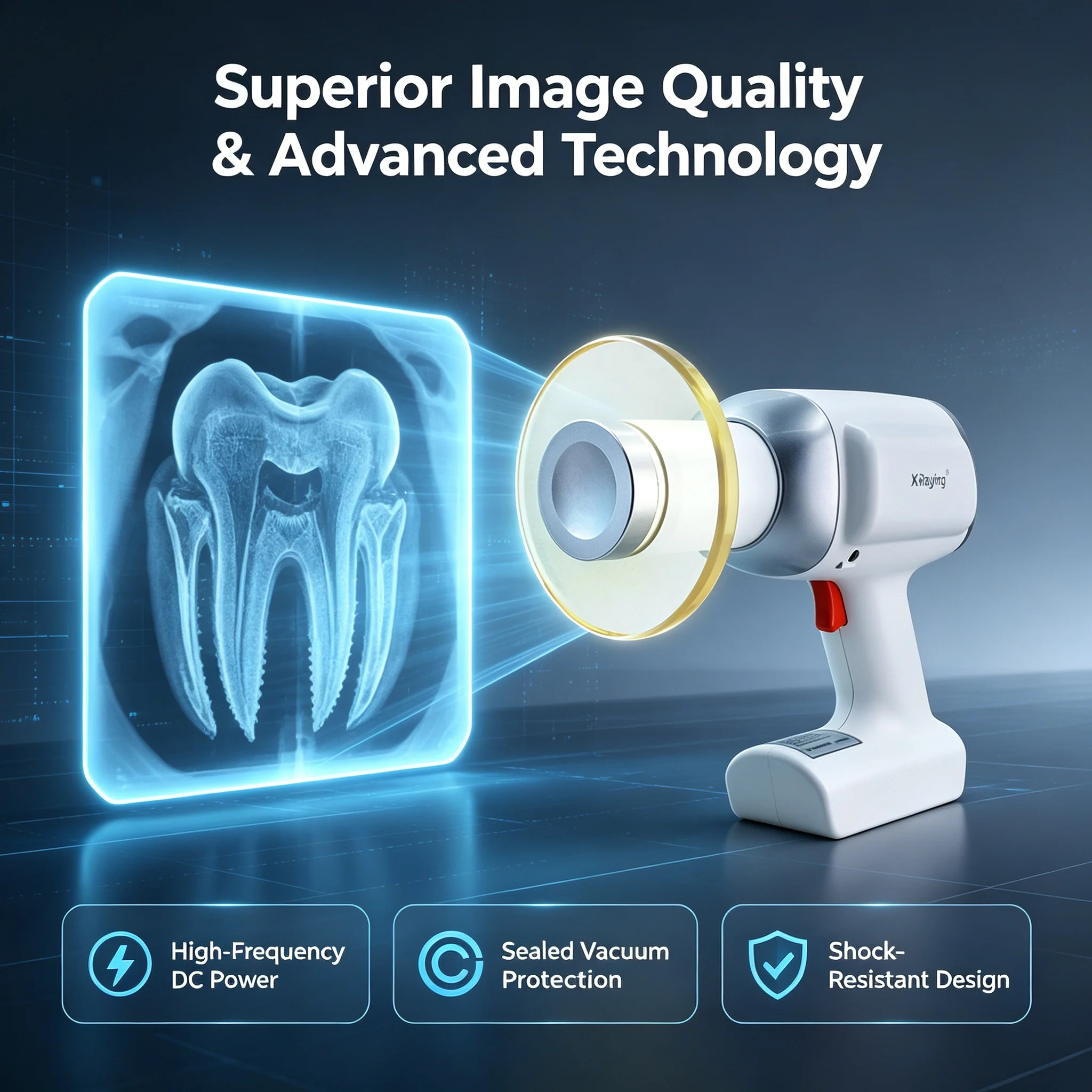 Dental X-Ray-500 Eco Tragbares Röntgengerät Hochfrequenz-Handgerät für orale Bildgebung Dental-Klinik-Röntgenanlage – Detail 4