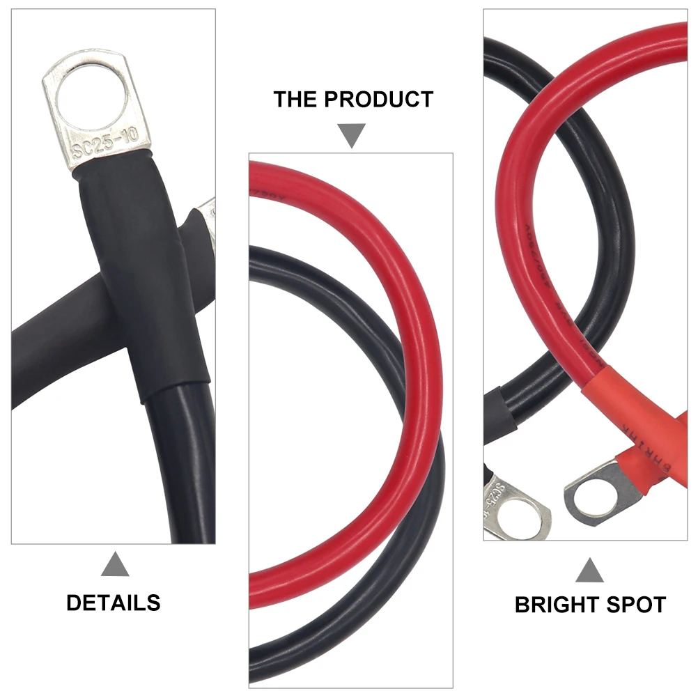 

2pcs for Trucks Car Power Inverter Copper Wire Durable Temperature Resistant Long Life Electrical Conductivity Truck