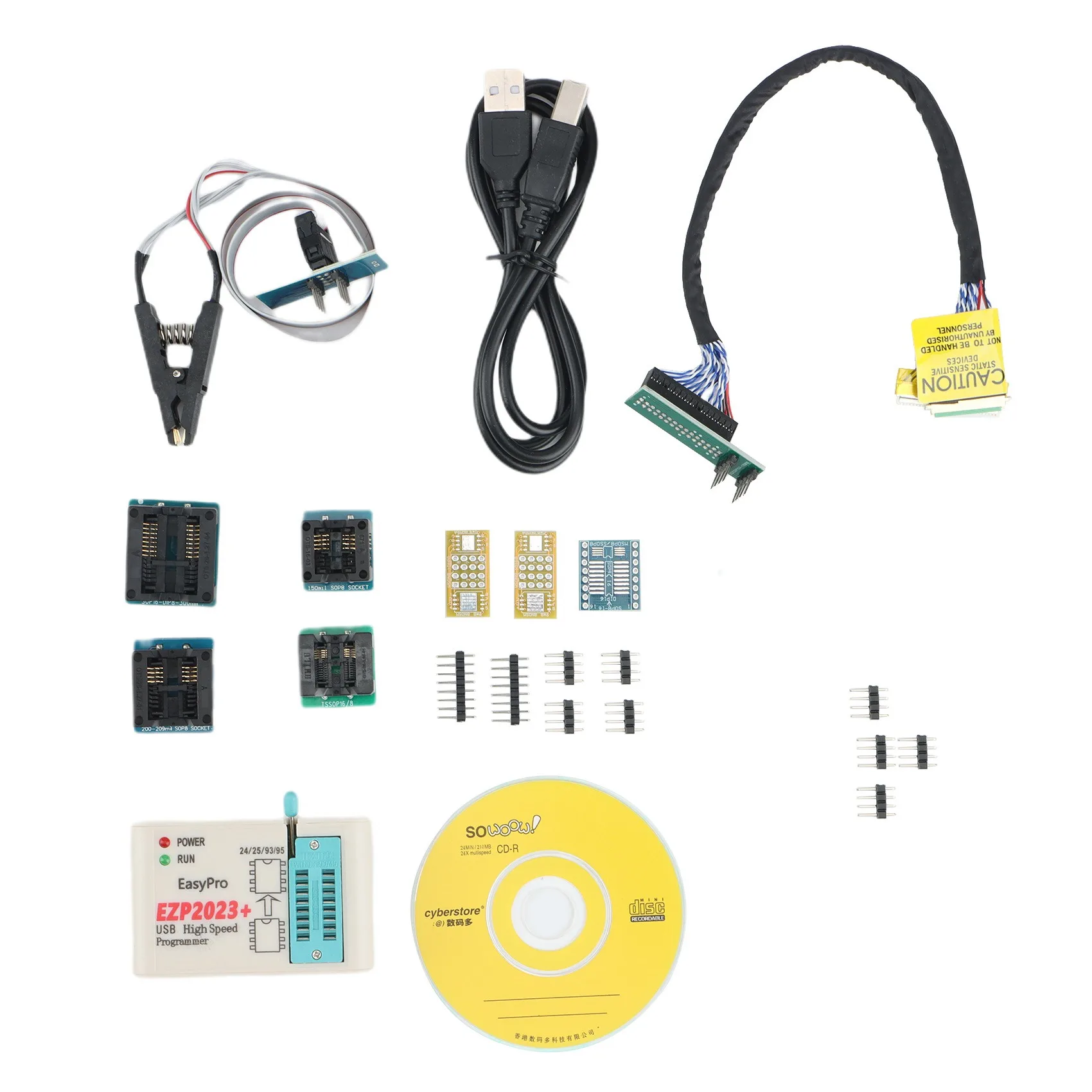 EZP2023 High-Speed USB SPI Programmer EZP 2023 Support 24 25 93 95 EEPROM 25 Flash BIOS Chip with 12 Adapter